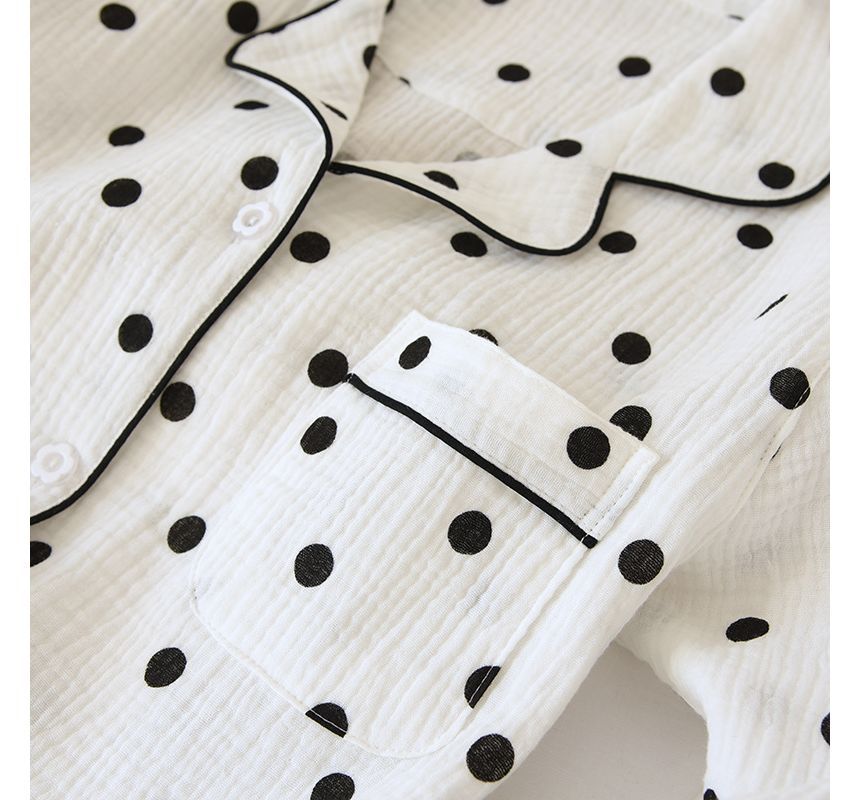 molpes - Pyjamaset: top met lange mouwen en stippen + broek