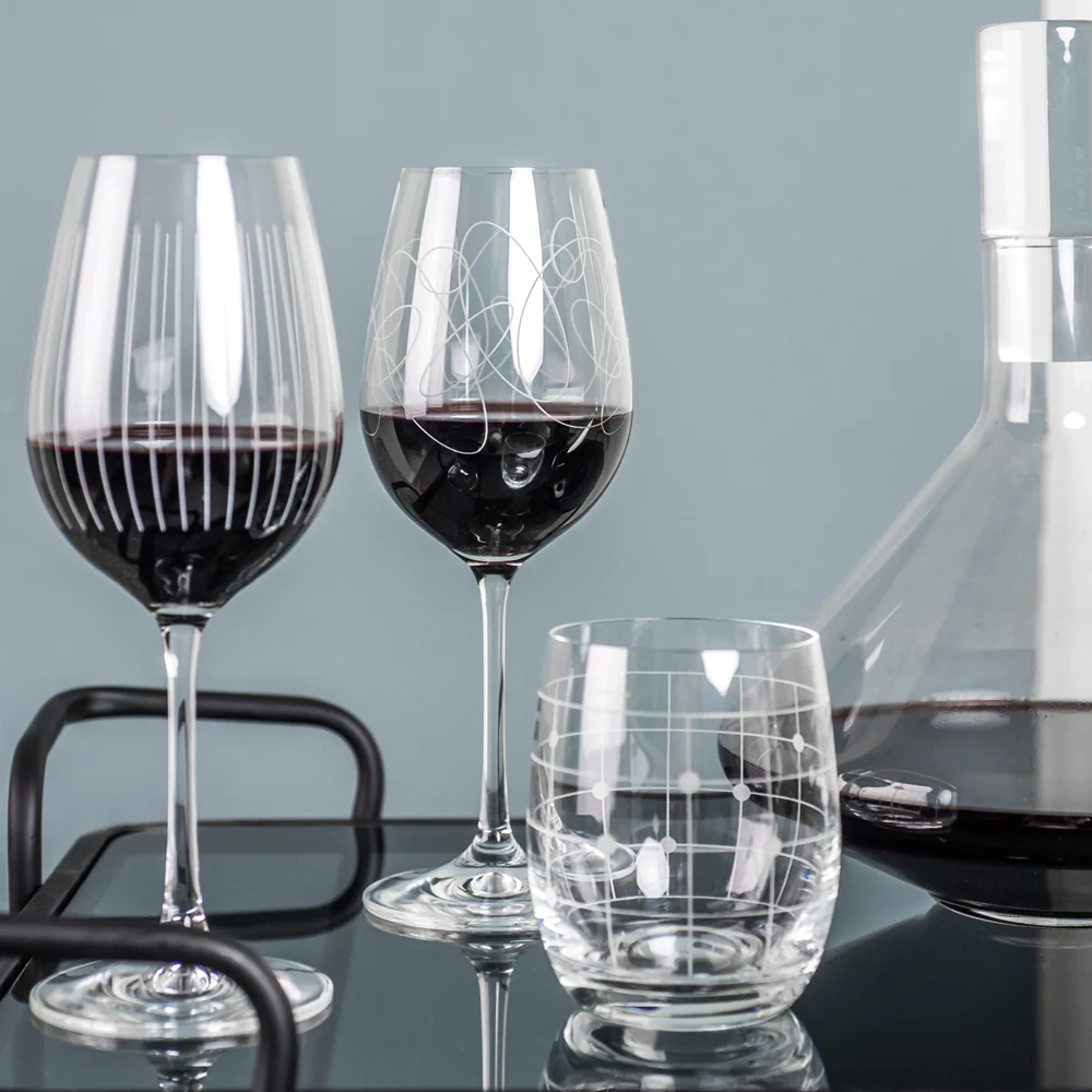 Coffret de 6 verres à pied Graphik 35 cl Table passion