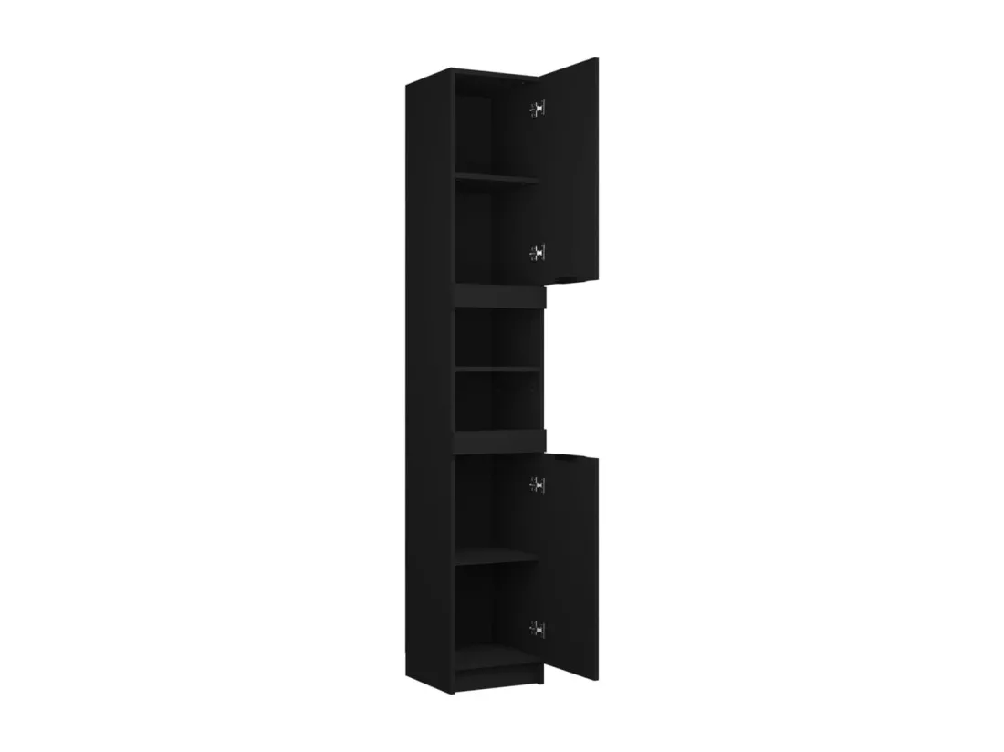 Armoire de salle de bain noir 32x34x188,5 cm bois d'ingénierie