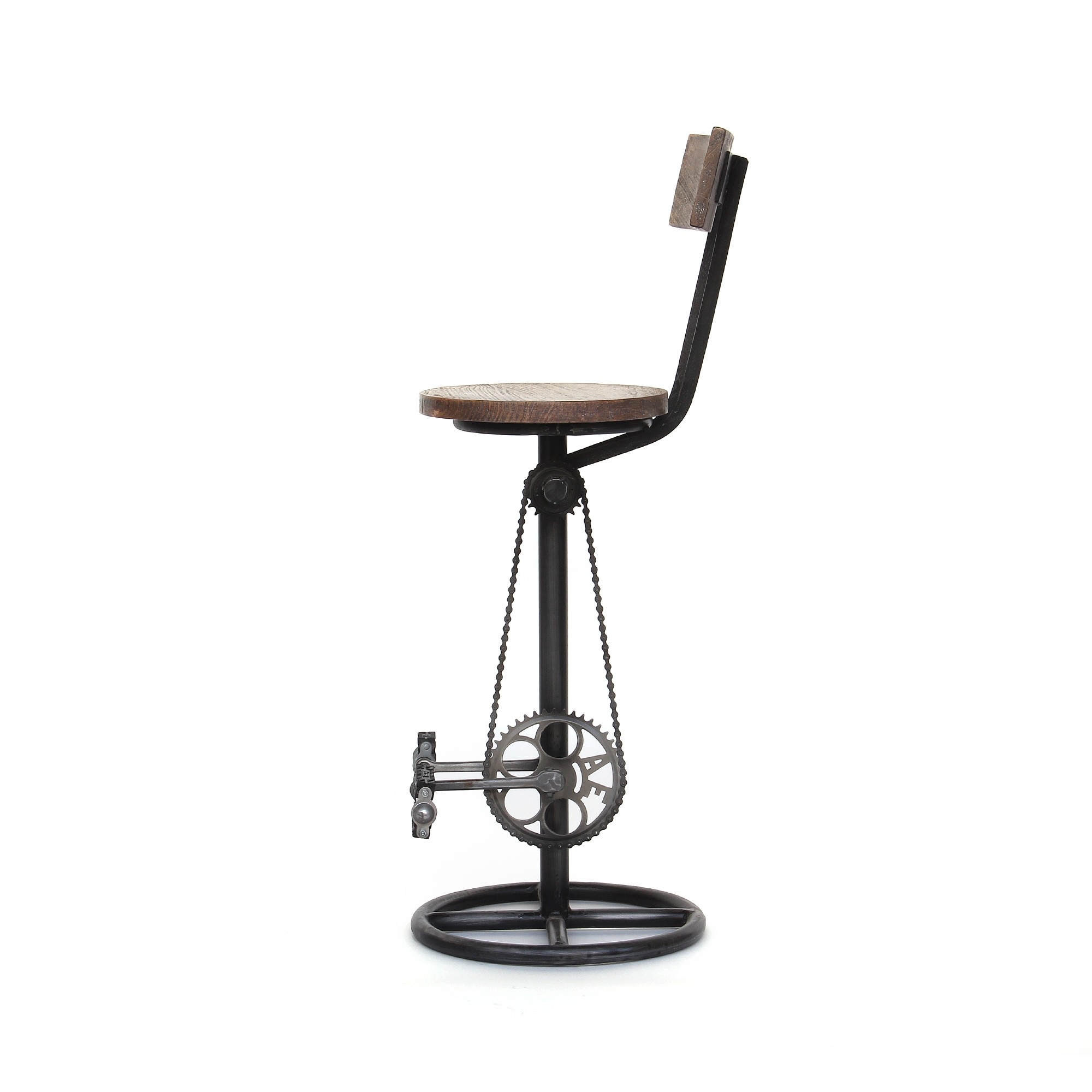 Barstuhl 'Bicycle I', natur, schwarz, Ø 38 cm, H 103 cm von fischer's lagerhaus