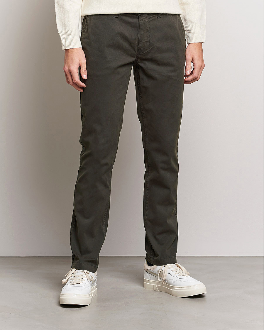 NN07 Marco Slim Fit Stretch Chinos Dark Green