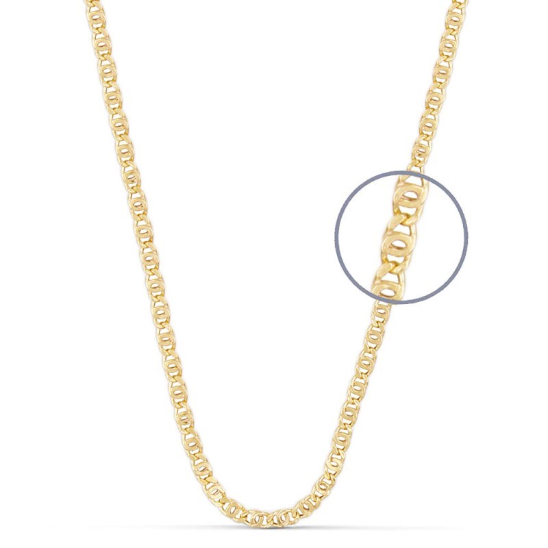 Collier / Chaîne Or Jaune Maille Oeil de Tigre - Homme - 60cm