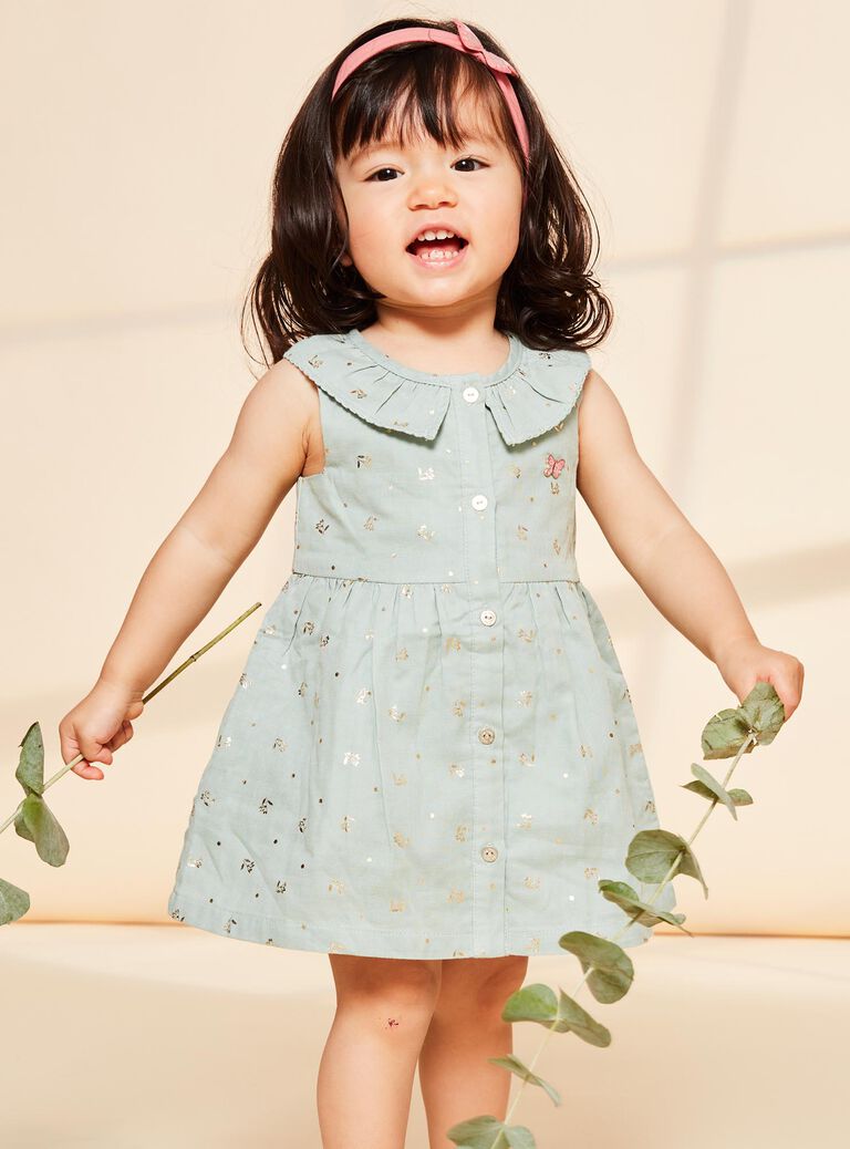 Robe et bloomer vert tendre à papillons