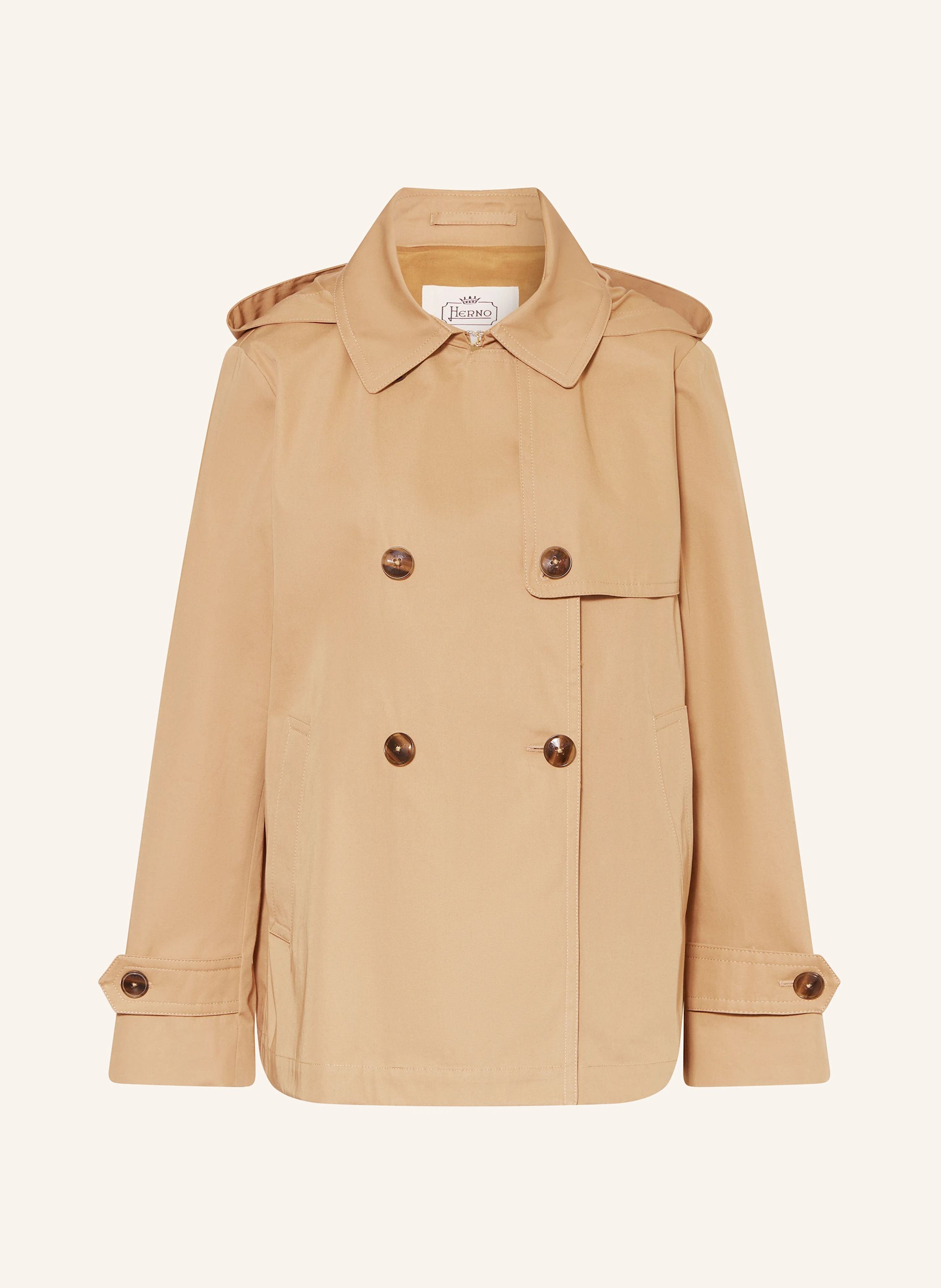 HERNO Trenchcoat mit abnehmbarer Kapuze
