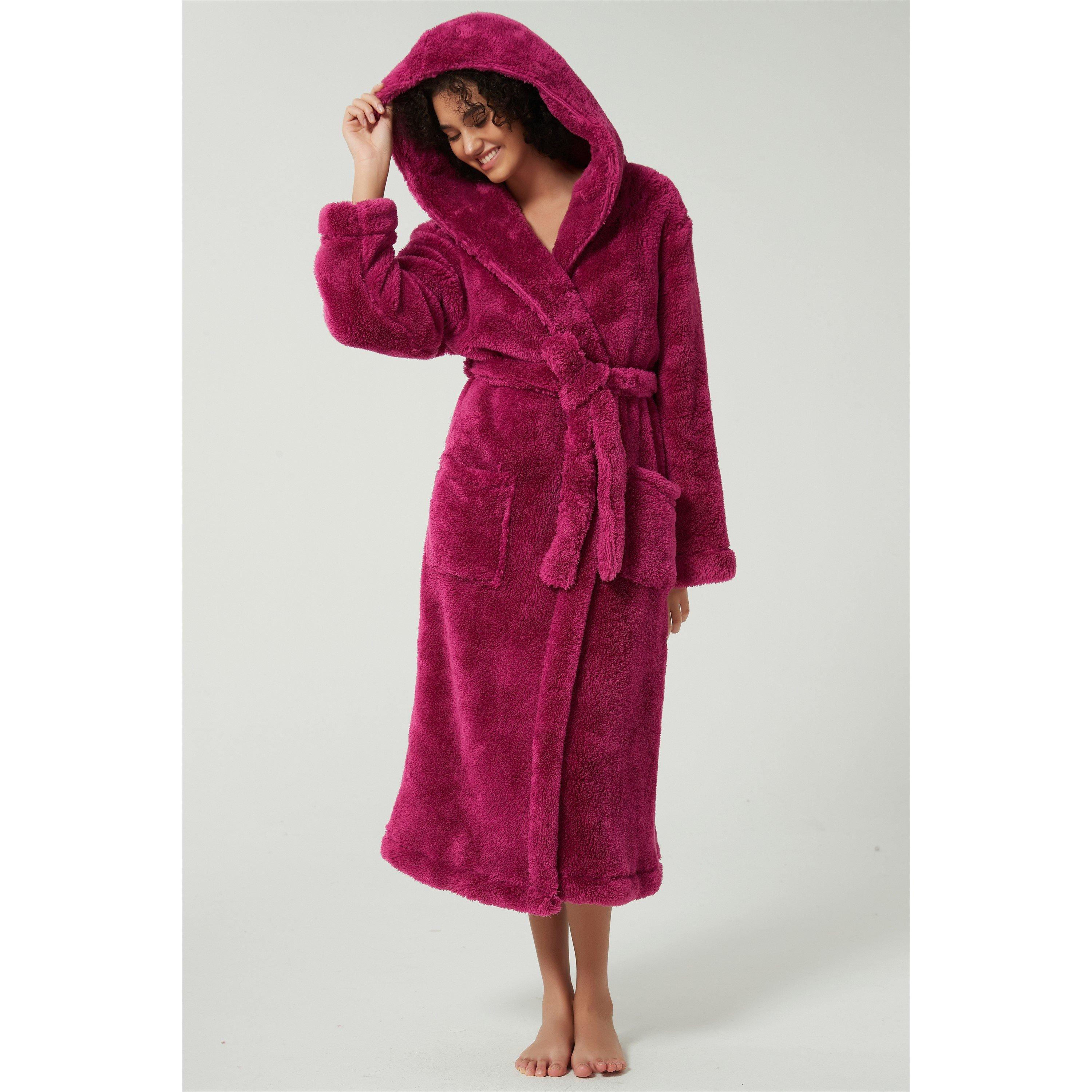 Linea Ladies Luxury Hooded Fleece Dressing Gown