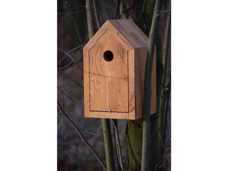dobar green label Nistkasten Design, 16 x 16 x 28.5 cm, Hol Vogelnistkasten mit Spitzdach