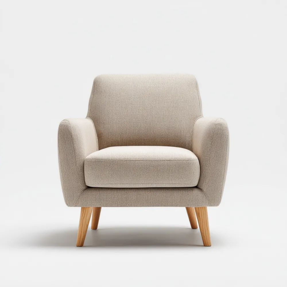 Sessel Stoff Beige - Moderner Stil 85x80x90 cm