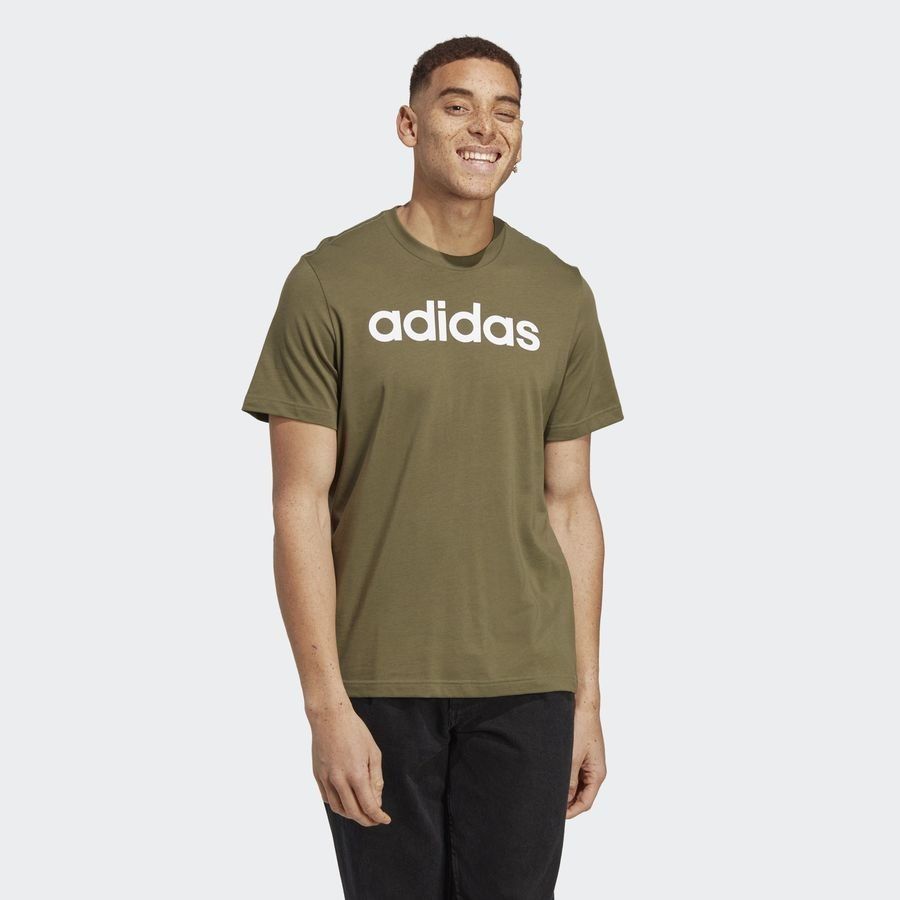 Adidas T-shirt avec logo brodé linéaire en jersey Essentials