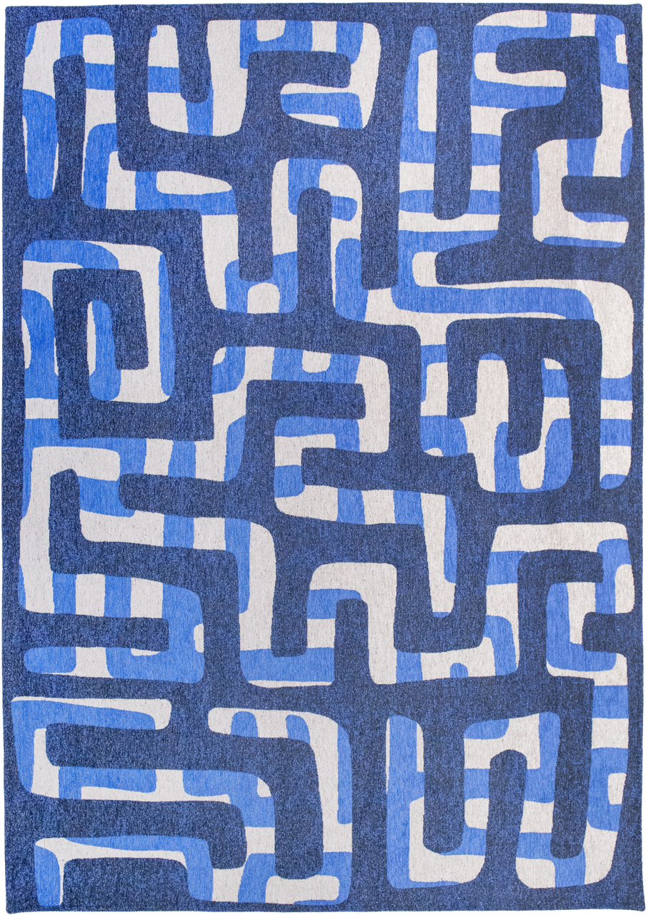 Ecorugs vloerkleed Kuba blauw 170x240 cm