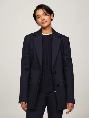 Blazer Slim Fit de Abotoamento Simples