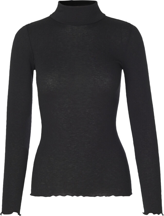 Rosemunde Wool t-shirt turtleneck regular ls Sort
