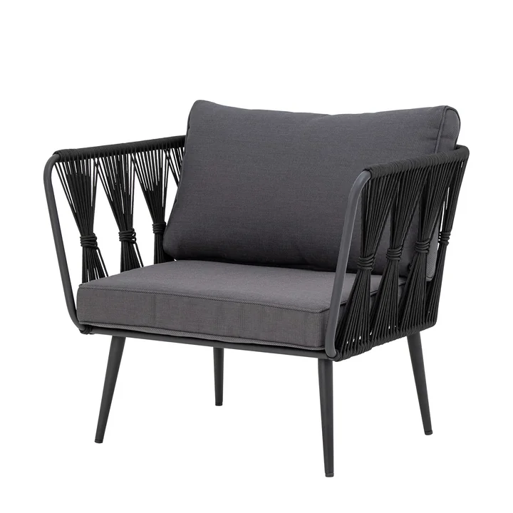 Bloomingville - Pavone Outdoor Lounge Sessel, schwarz