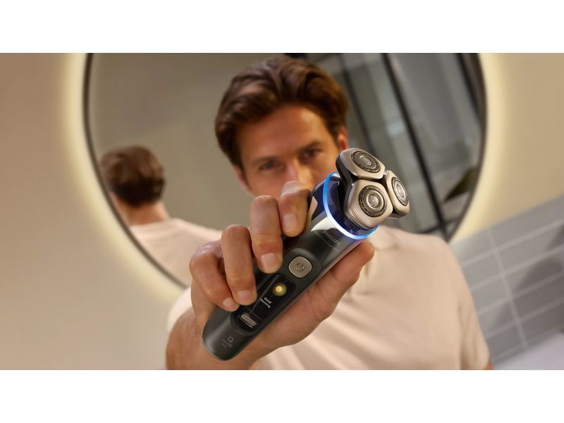 Philips Rasierer Series i9000 XP9402/31 mit Reinigungsstati Elektrischer Nass-/Trockenrasierer mit SkinIQ