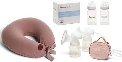 Beemoo CARE Dobbel Elektrisk Brystpumpe Ammepakke, Ashes of Roses