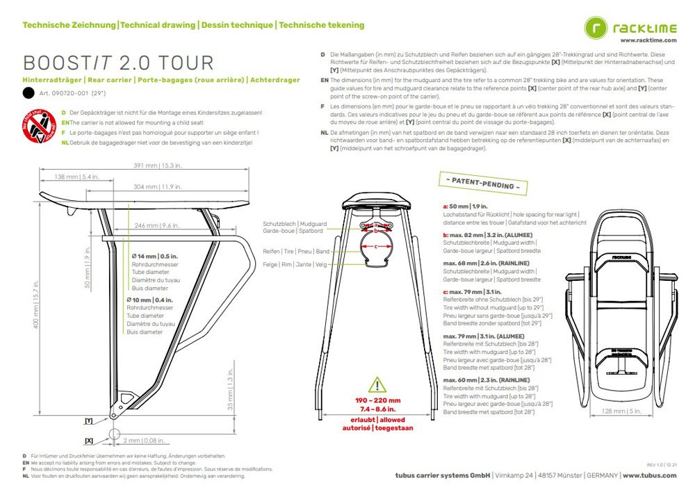 Racktime Boostit 2.0 Tour Gepäckträger kaufen | Bike-Discount