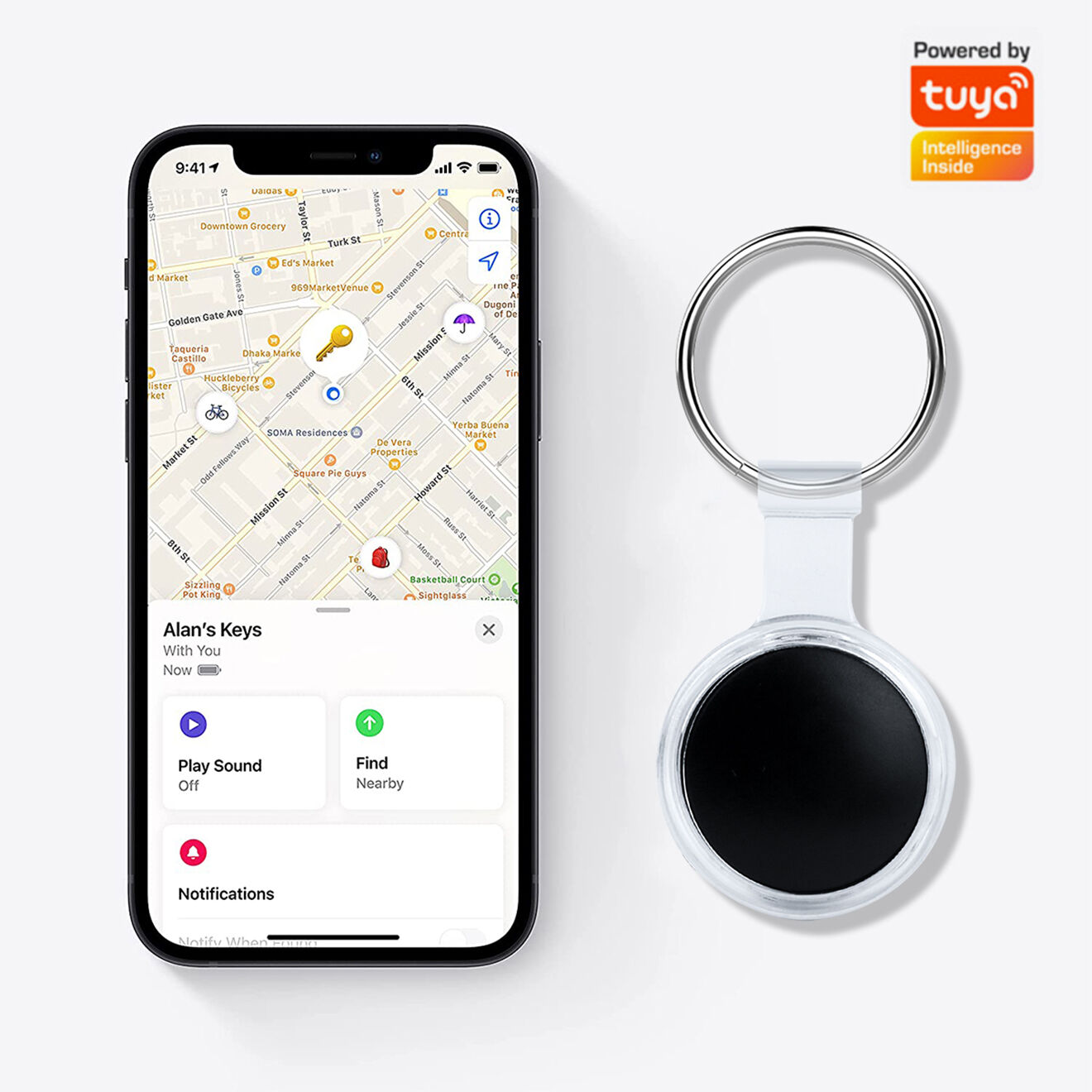Onamaste Localisateur bluetooth anti-perte noir