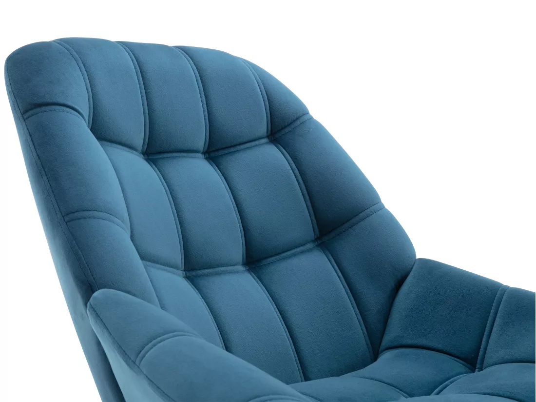 Fauteuil en velours bleu canard LUOSTO