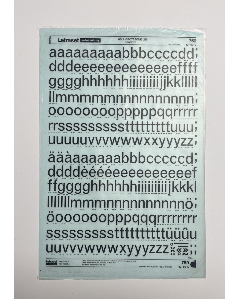 letraset-759- GROTESQUE 215 - 60pt