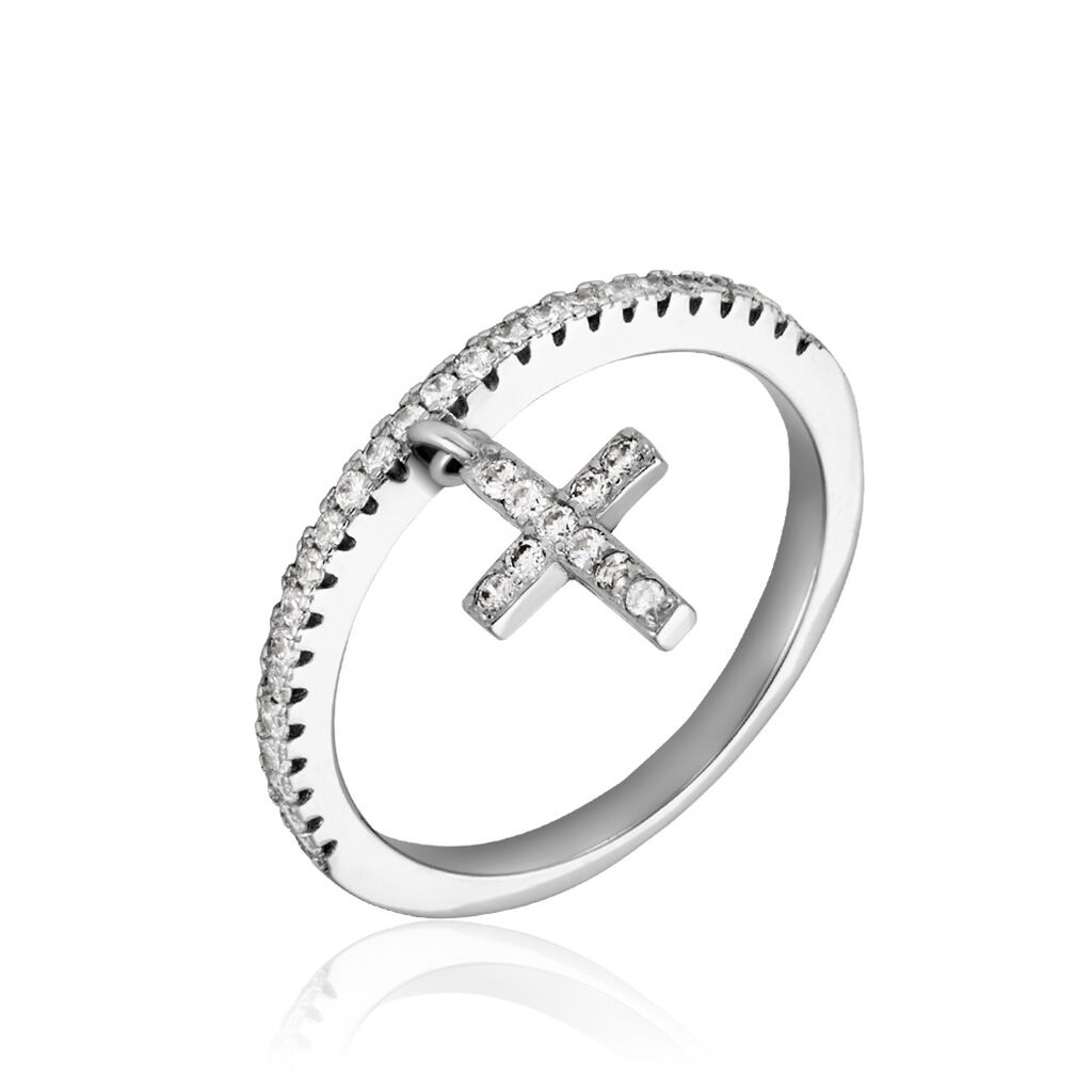 Bague Gorane Argent Blanc Oxyde De Zirconium
