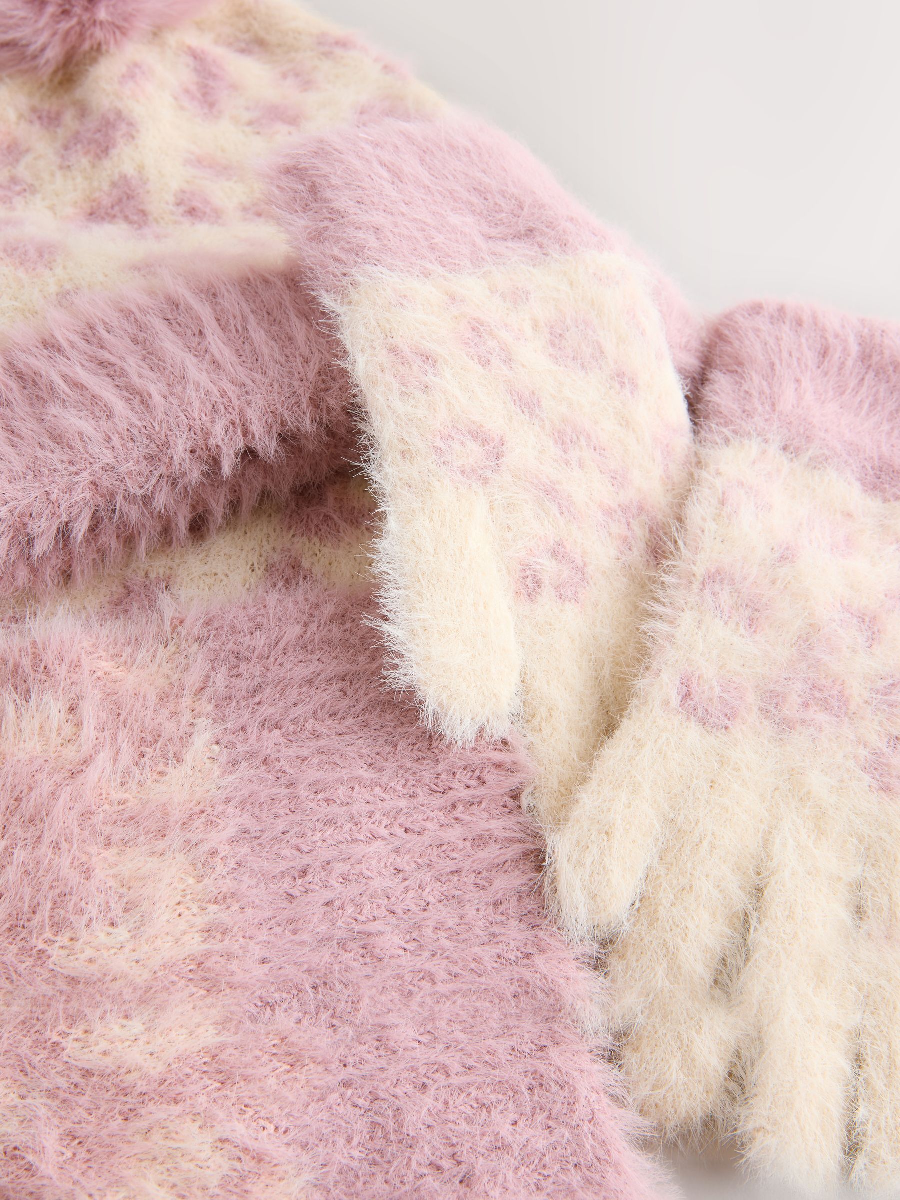 Roze dierenprint - Beanie Gloves And Scarf Set (3-16yrs)