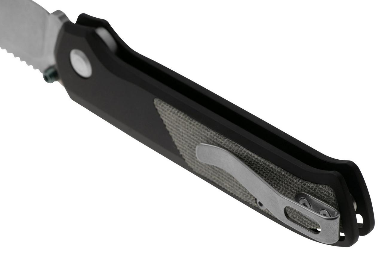 Flytanium Arcade Shark-Lock 1309 Stonewashed, Void Black Aluminum Micarta Inlay, zakmes