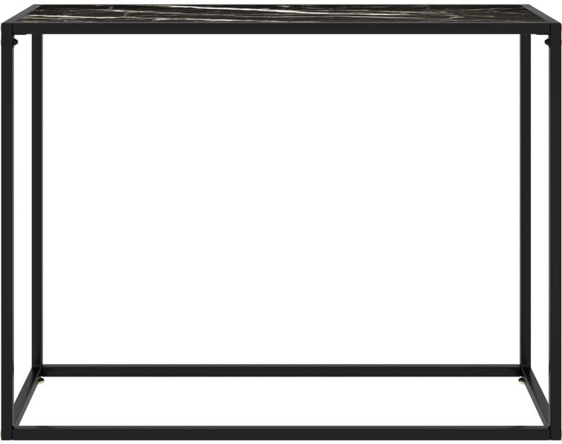 Bijzettafel - Zwart - Gehard Glas en Gepoedercoat Staal