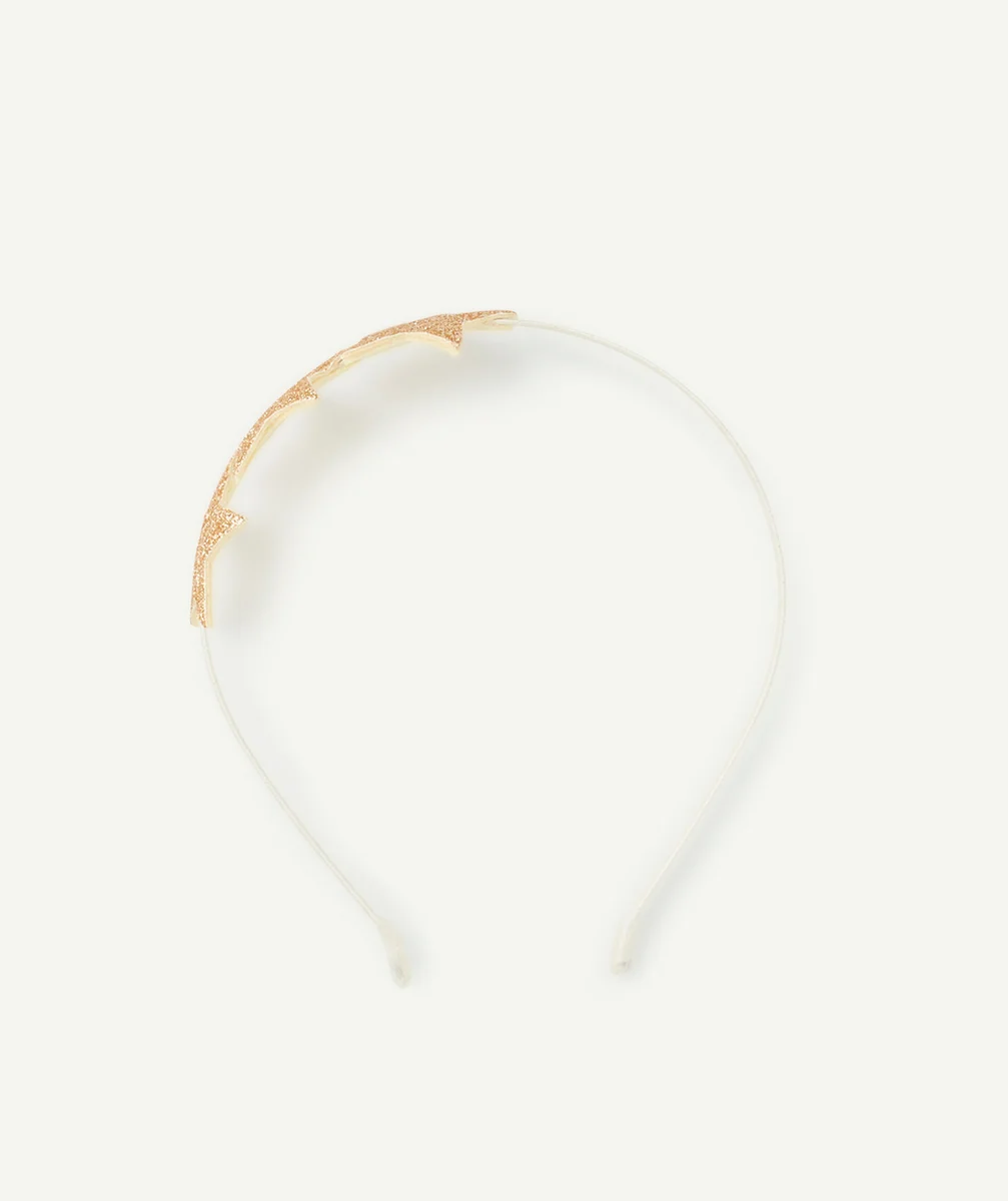 SERRE-TÊTE FILLE AVEC ÉTOILES PAILLETÉES COULEUR DORÉE