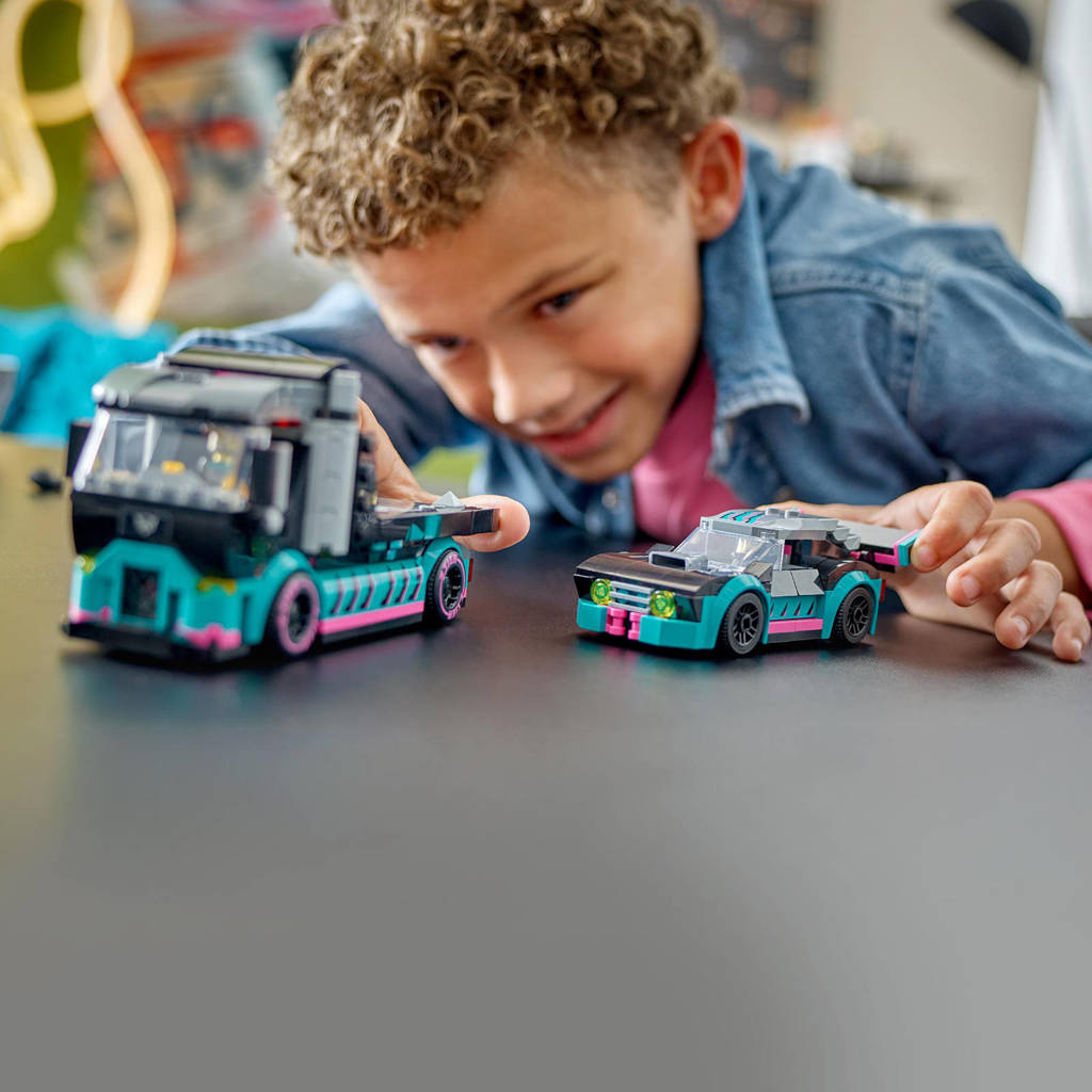 BESTE SET OOİT Ter Wereld !!!Raceauto en transporttruck Speelgoed Auto en Vrachtwagen voor Kinderen 60406