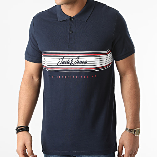 Polo Manches Courtes Leo Bleu Marine