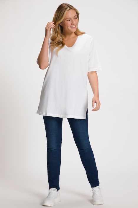 T-Shirt, V-Ausschnitt, Relaxed, Halbarm