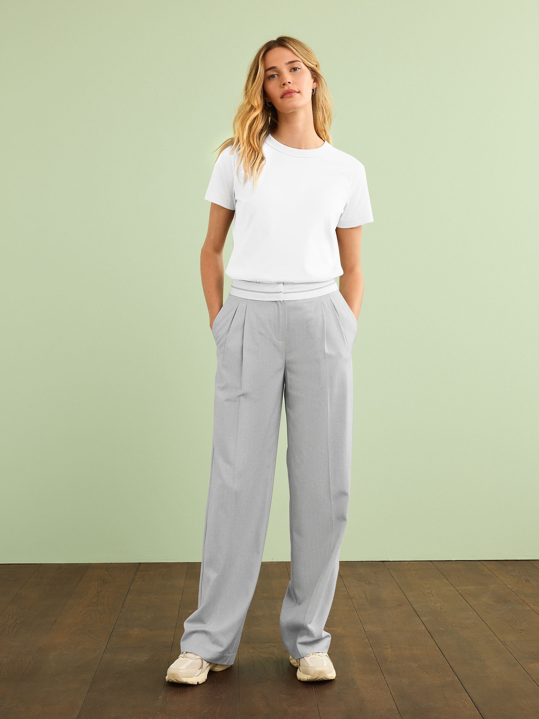 Wit - Must-have zuiver katoenen T-shirt met ronde hals en korte mouwen