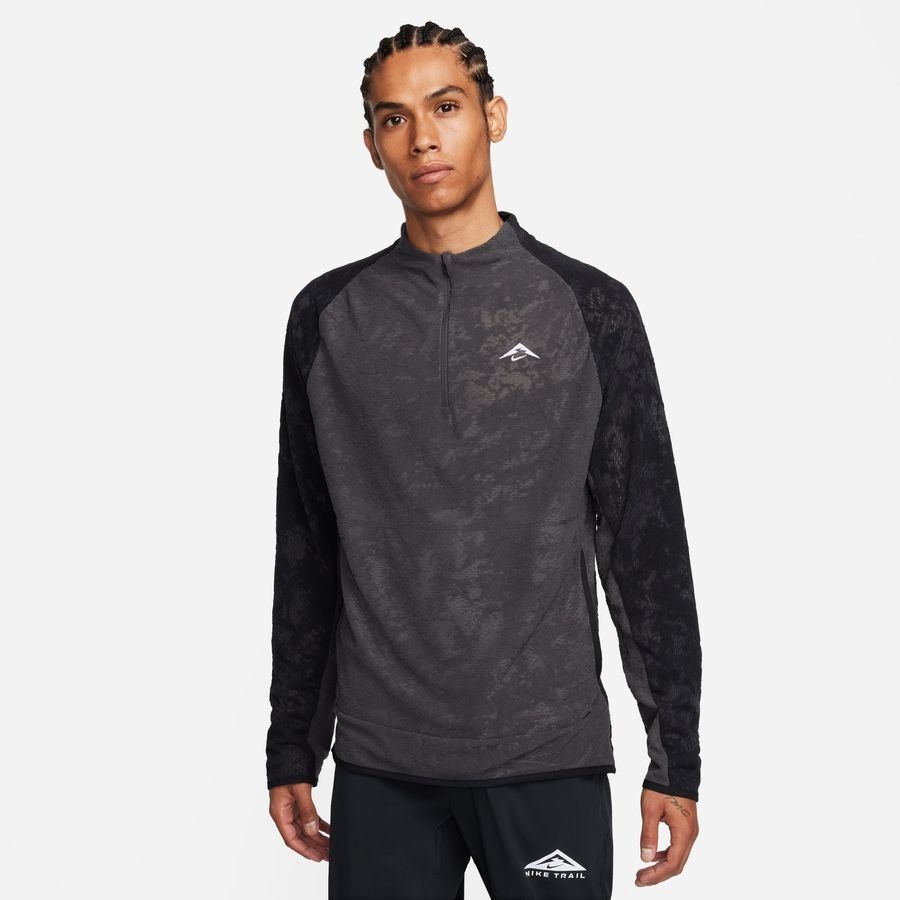 Nike Haut Running Dri-FIT Trail Midlayer HZ - Gris/Noir/Blanc