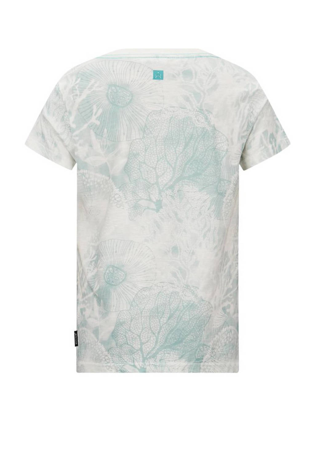 Retour Jeans T-shirt Max met all over print groen/ecru
