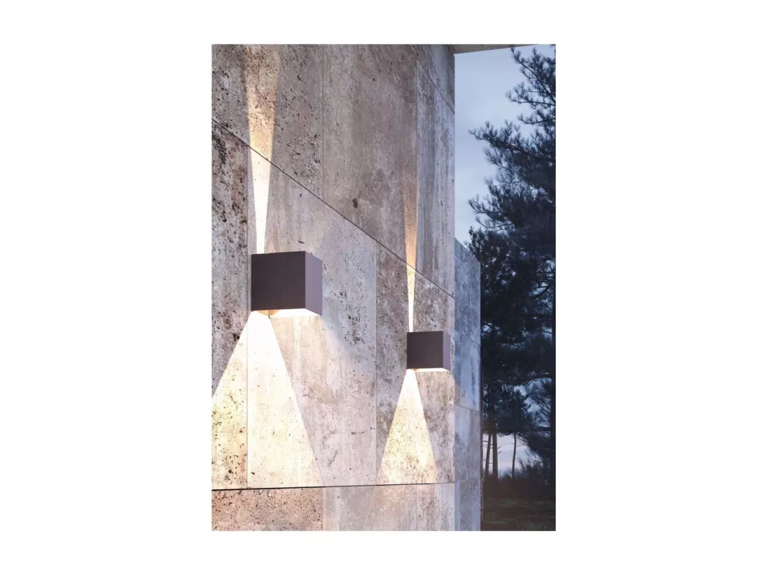 Applique murale LED noire IP54 6,8W à ailettes orientables 3000k