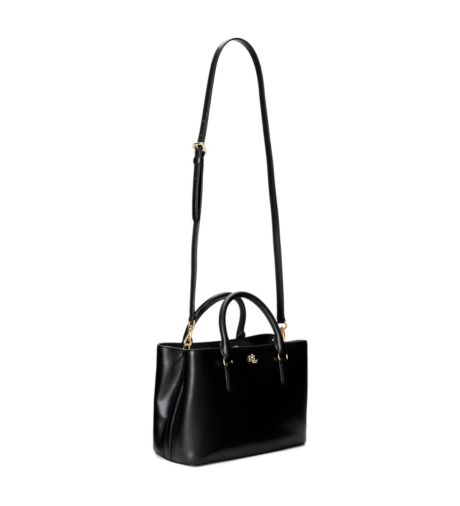 Bolsa Ralph Lauren Marcy Satchel em couro preto