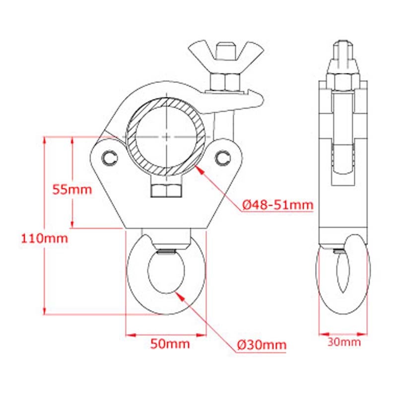 Doughty T58014 Hanging clamp met ringmoer slank