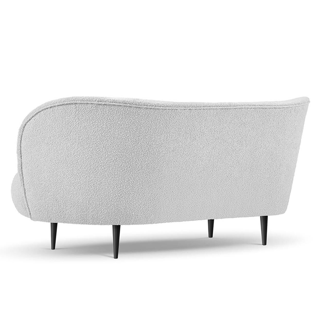 Mazzini Sofas Canapé Clove 3 places Velours bouclé gris clair - 180x77x80 cm