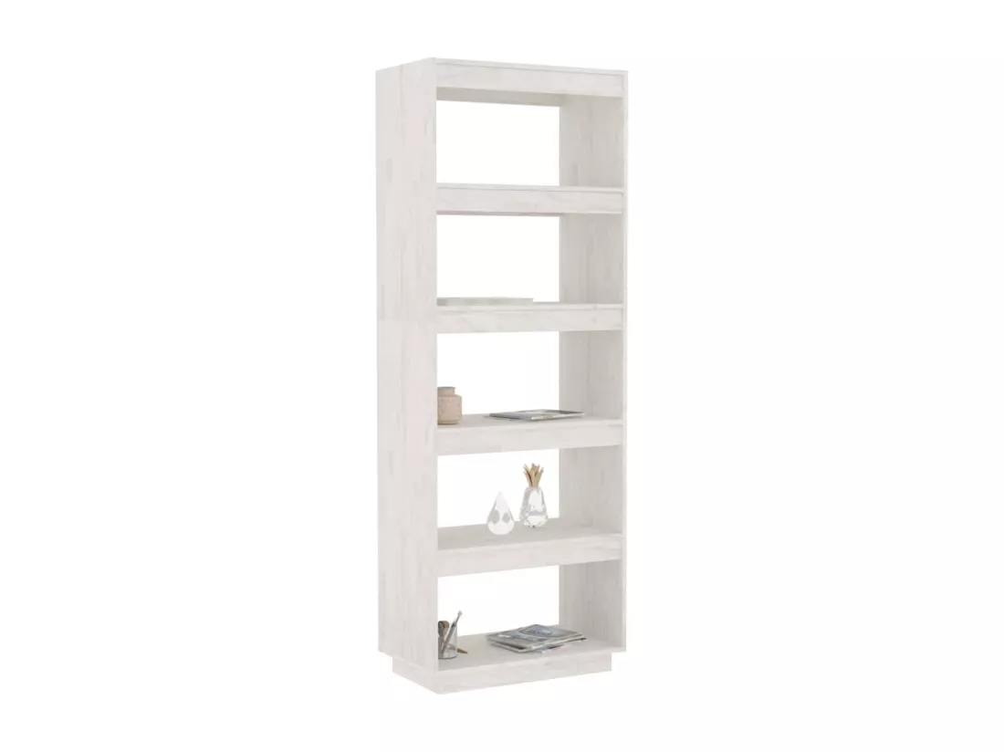 Bibliothèque/Séparateur de pièce Blanc 60x35x167 cm Pin massif