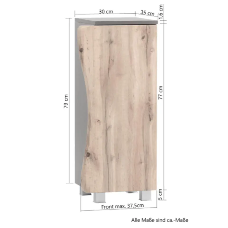Badkamerkast Karan 37cm 1 deur - eik