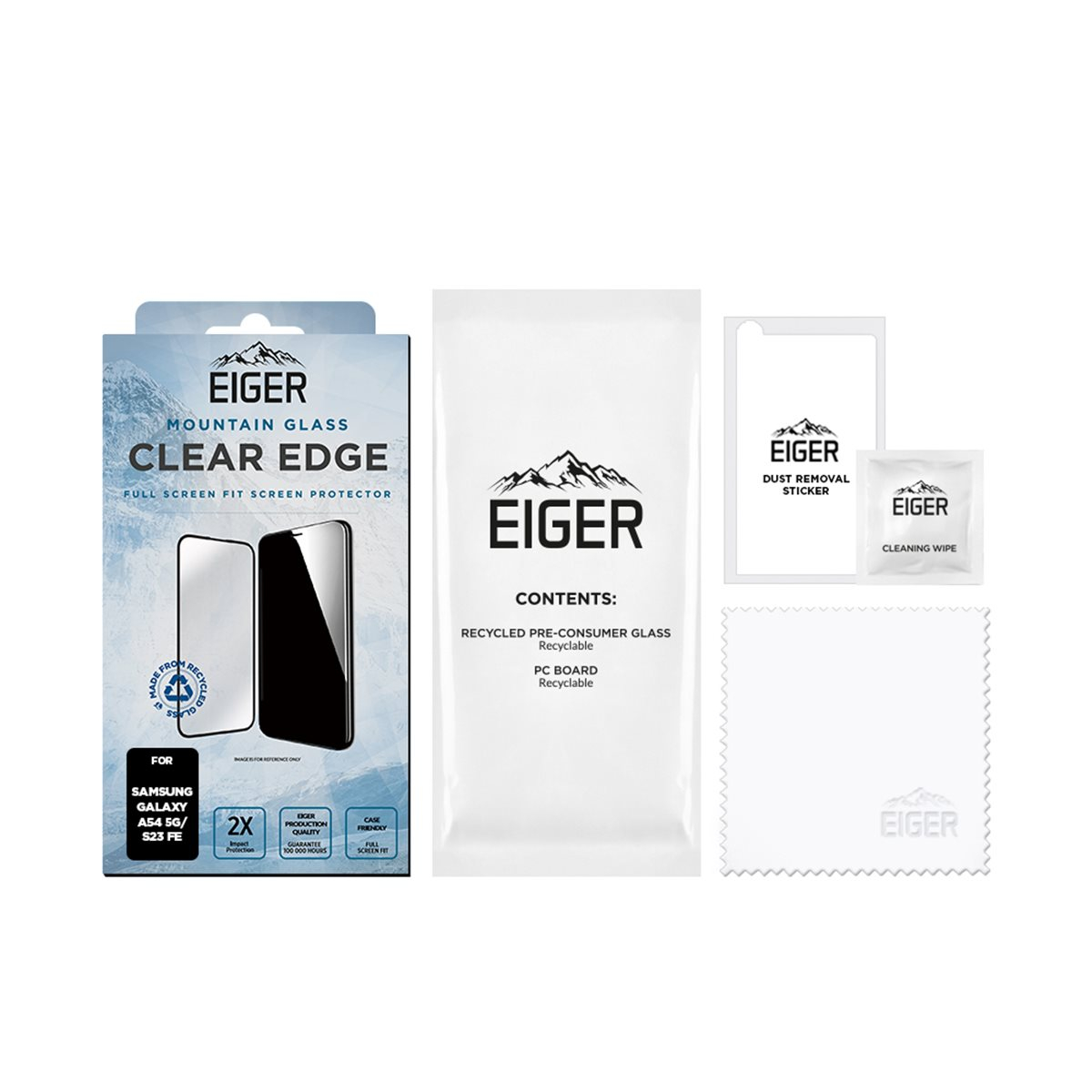 Samsung Galaxy S23 FE / A54 5G Mountain Glass Clear Edge Panzerglas 3D Displayschutz Case Friendly (EGSP00878)