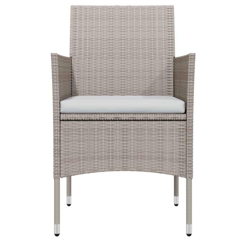 Mobilier de salle à manger de jardin coussins 5 pièces beige/noir