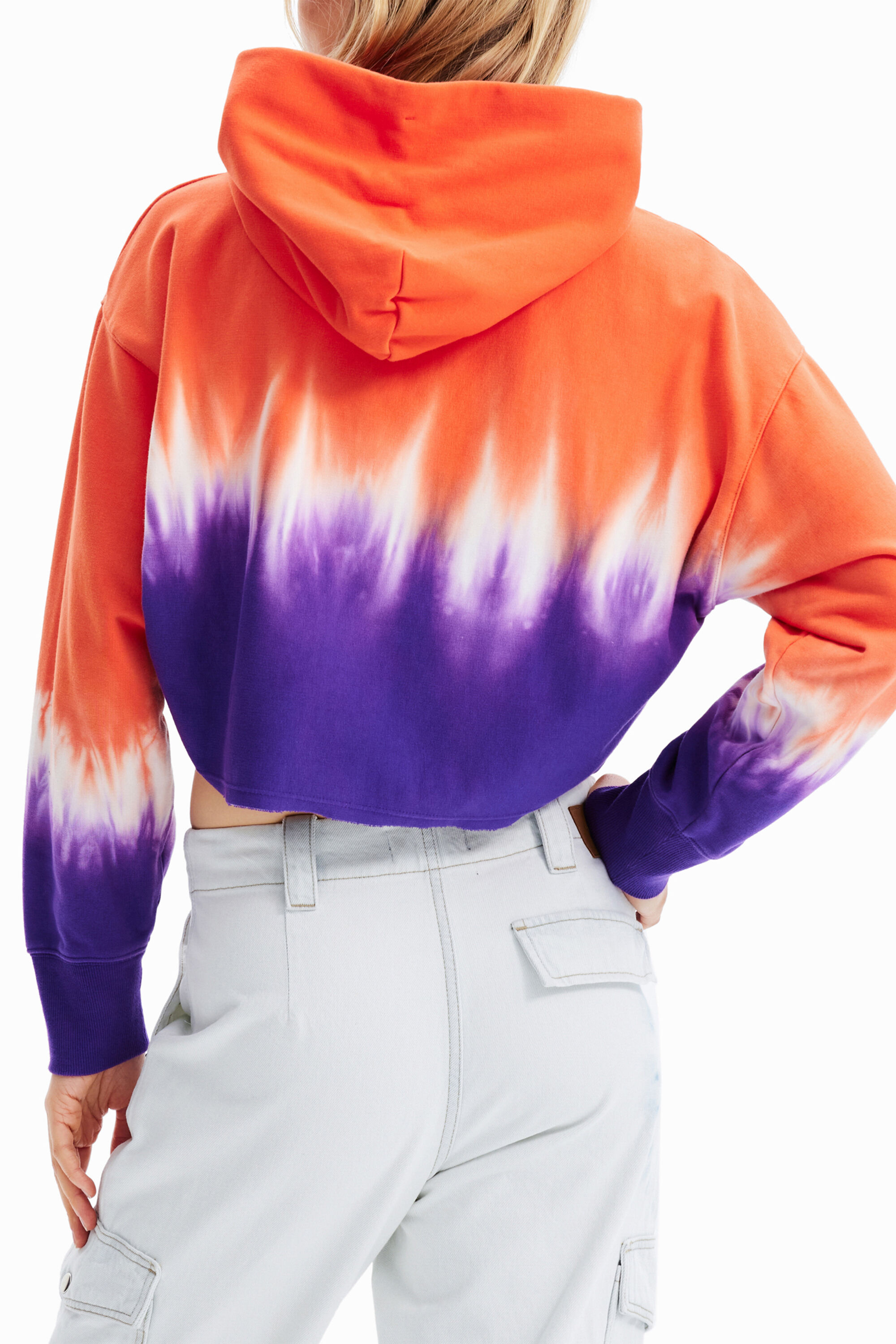 moletom cropped tie-dye com strass