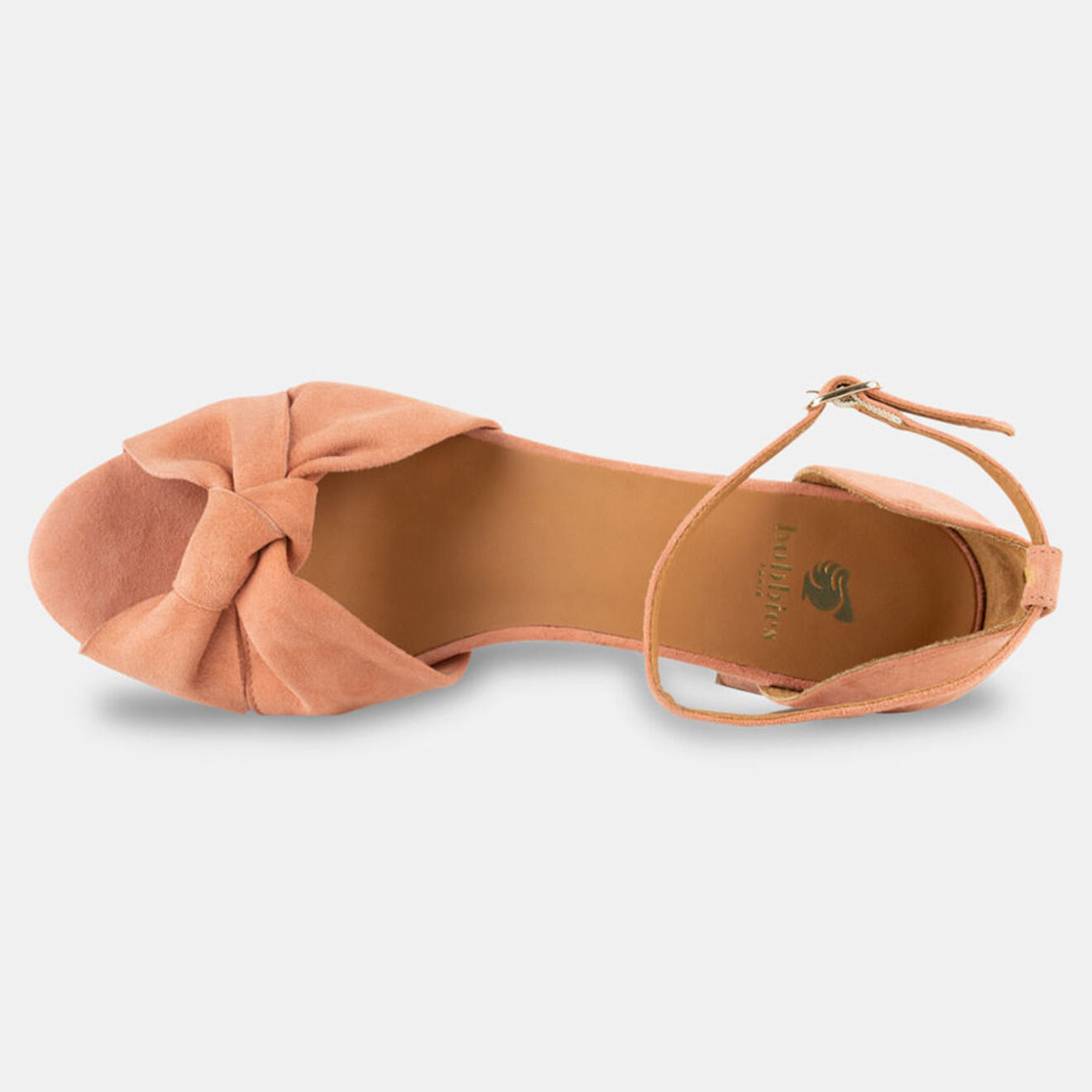 Bobbies Sandales en Velours de Cuir Gloria rose moyen - Talon 5 cm