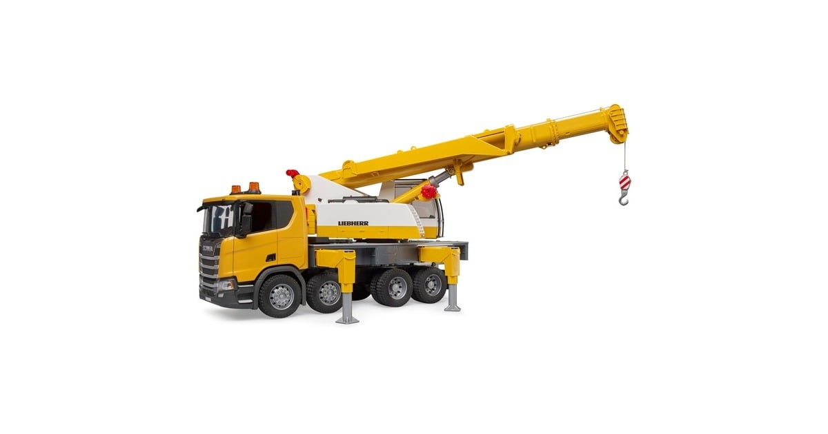 bruderScania Super 560R vrachtwagen met Liebherr hijskraan en licht en geluid Modelvoertuig  (03571)