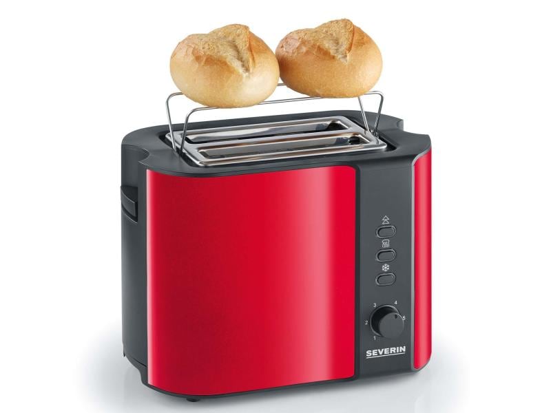 Severin Toaster AT 2217 Rot/Schwarz Klassischer Toaster, Rot/Schwarz