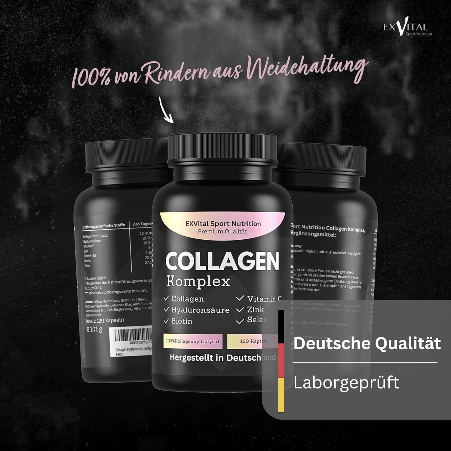 EXVital® Collagen Hyaluronsäure Komplex 120 Kapseln Kollagen