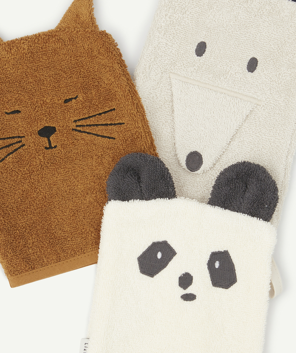 LIEWOODLOT DE 3 GANTS DE BAIN SYLVESTER EN COTON BIOLOGIQUE