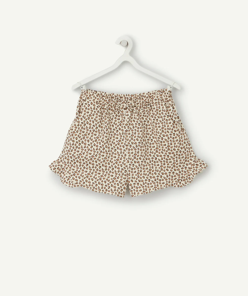 SHORT FILLE EN COTON BIO IMPRIMÉ LÉOPARD