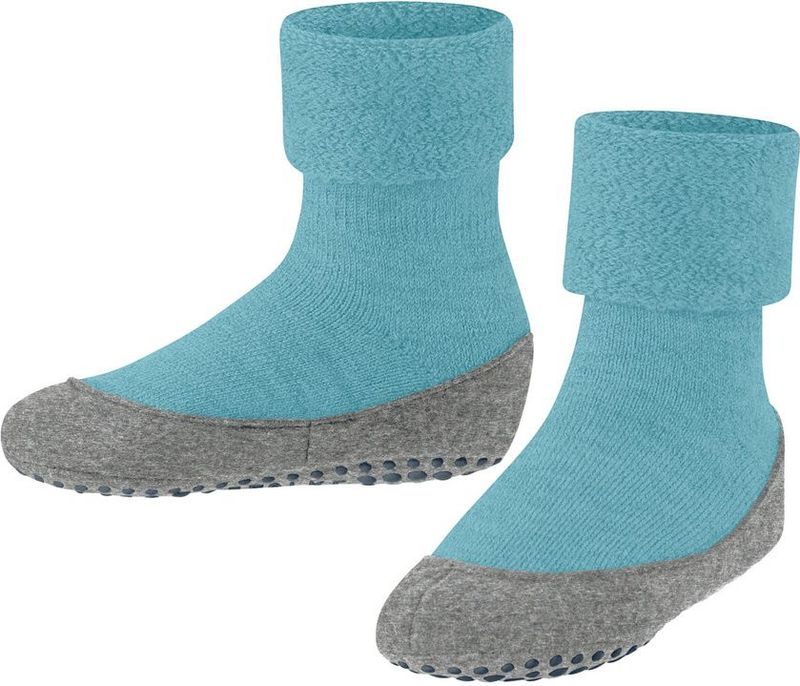 FALKE - Cosyshoe Teens - Huissokken - Blauw - Noppen op de zool - Wol