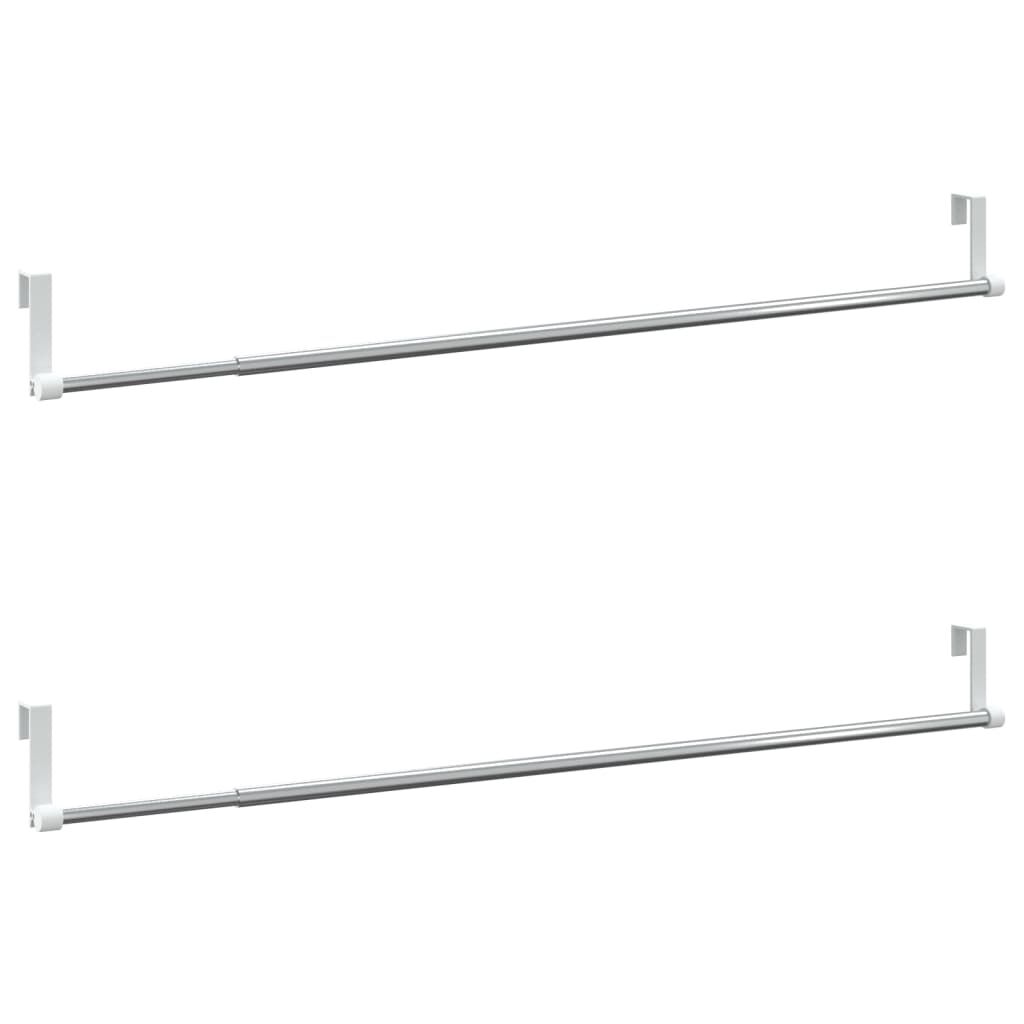 vidaXL Gordijnroedes, 2 stuks, wit en zilver, 60-105 cm, aluminium